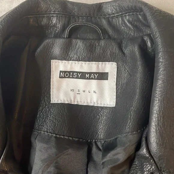 Noisy May Rebel Moto Faux Leather Jacket sz S - Picture 6 of 6